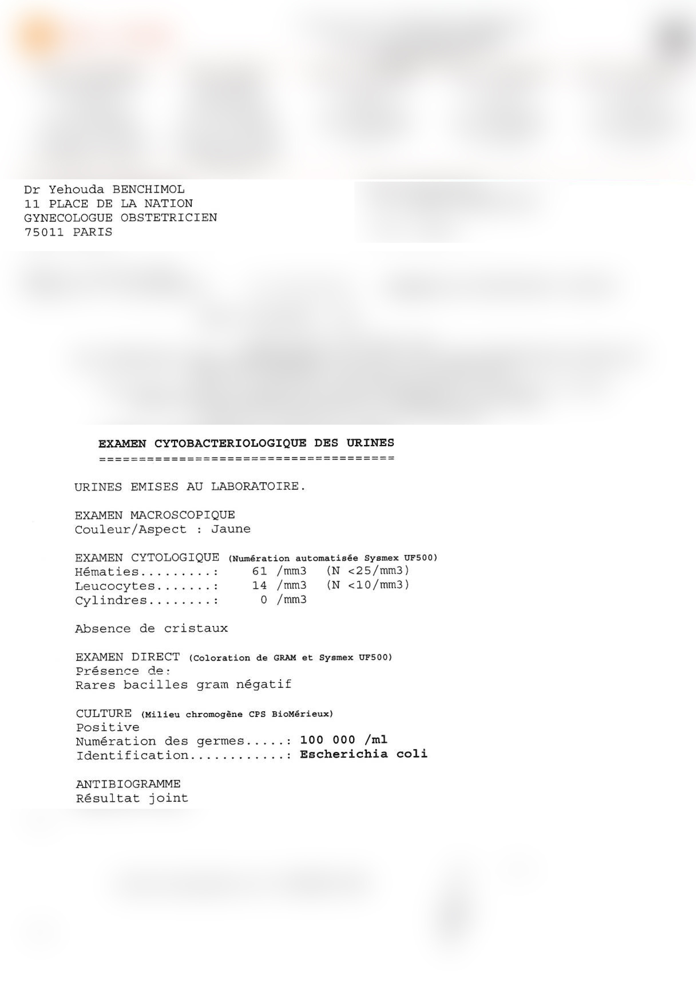 Resultats ECBU